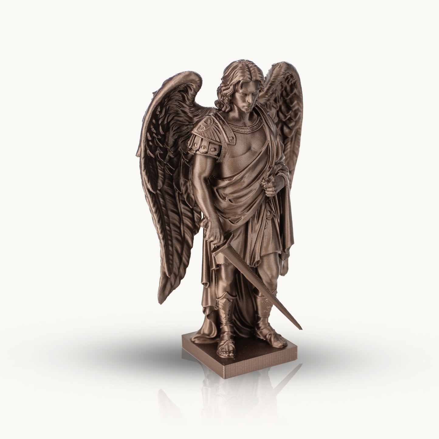 Archangel Michael Statue | Copper-Like Finishing | 6"& 10" Sizes