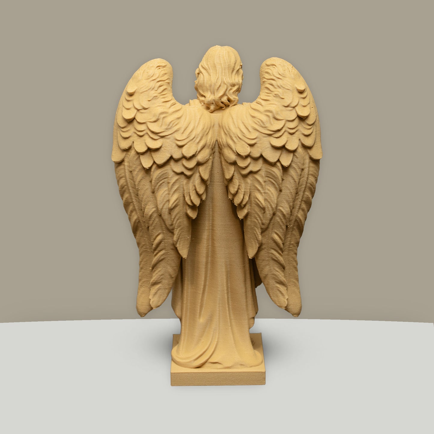 Archangel Michael Statue | Wood-Like Finishing Texture
