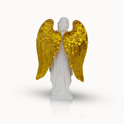Archangel Michael Statue – White Golden Finish | Christian Home Decor | Catholic Gift | Religious Gift