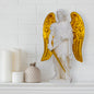 Archangel Michael Statue – White Golden Finish | Christian Home Decor | Catholic Gift | Religious Gift