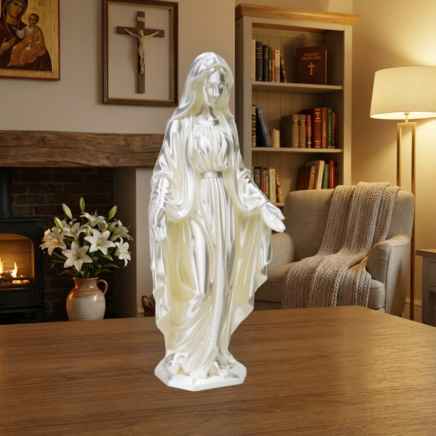 The Blessed Virgin Mary Statue | Silk-Like Finishing