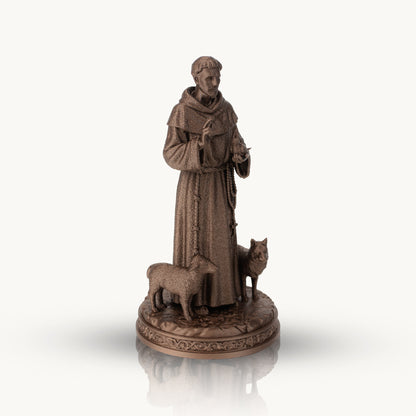 Saint Francis Statue 6" & 10" Sizes | Copper-Like Finishing