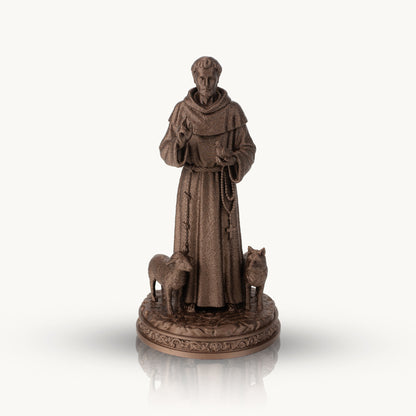 Saint Francis Statue 6" & 10" Sizes | Copper-Like Finishing