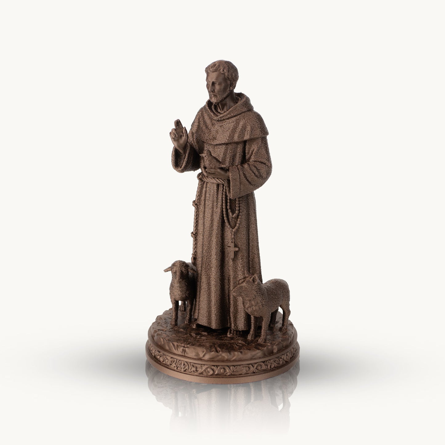 Saint Francis Statue 6" & 10" Sizes | Copper-Like Finishing