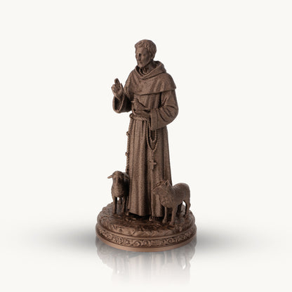 Saint Francis Statue 6" & 10" Sizes | Copper-Like Finishing