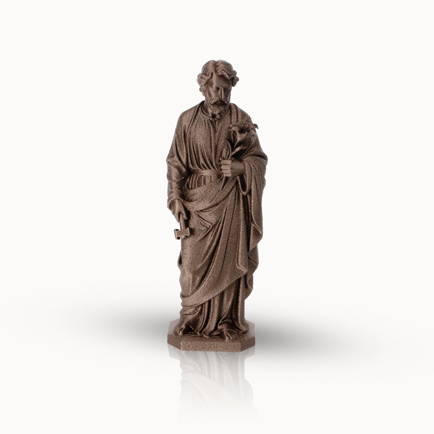 Saint Joseph Holding Lilies Statue | Copper-Like Finishing | 6" & 10" Sizes