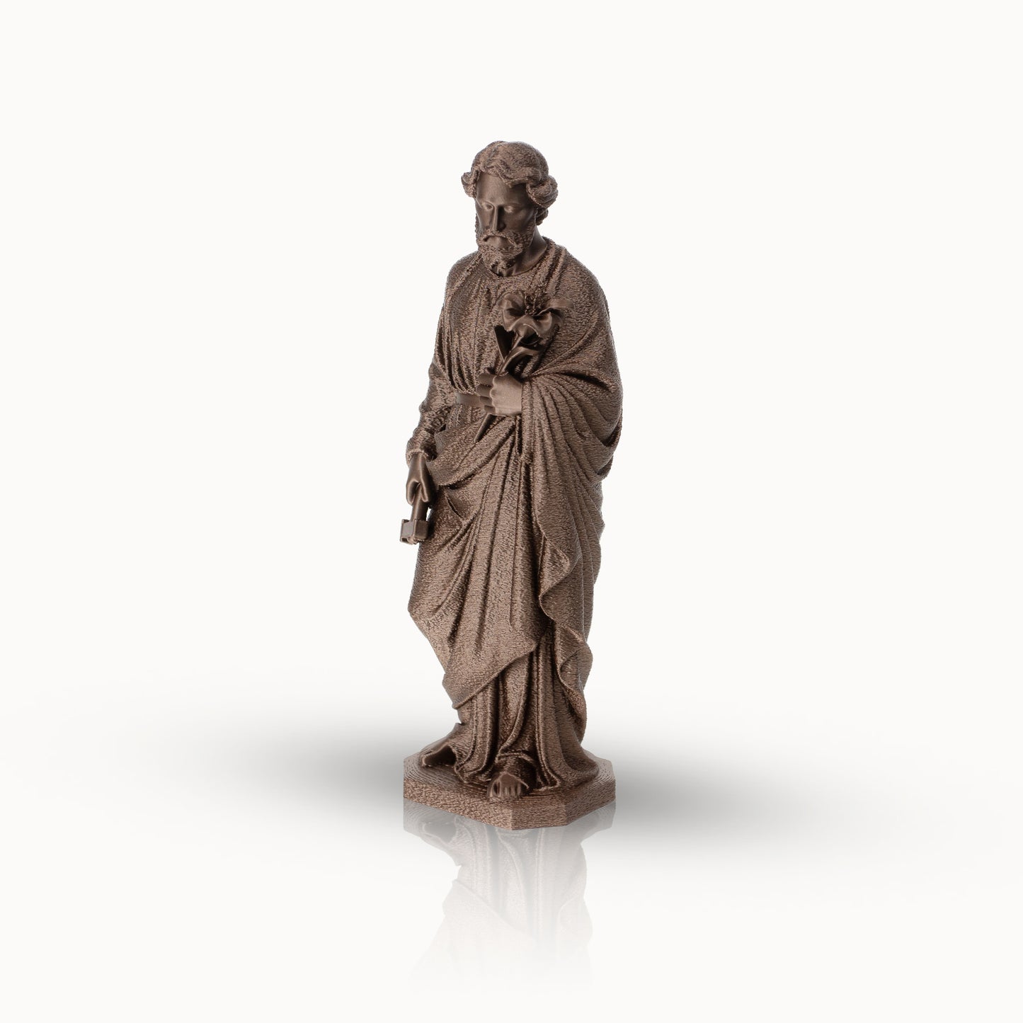 Saint Joseph Holding Lilies Statue | Copper-Like Finishing | 6" & 10" Sizes