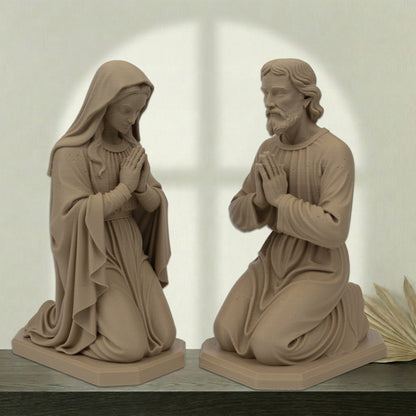 Saint Joseph Kneeling Statue | Wood-Like Finishing Texture