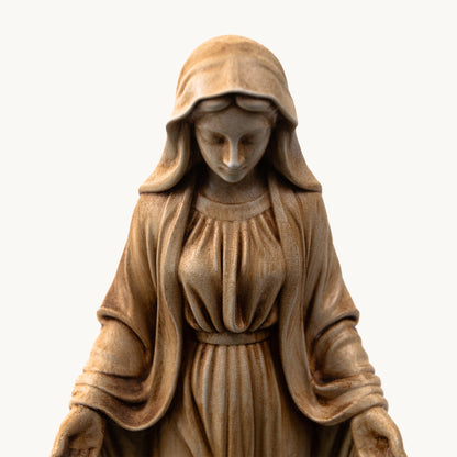 Virgin Mary Statue | Hand-Painted Oil Finish | 6" & 10" Sizes